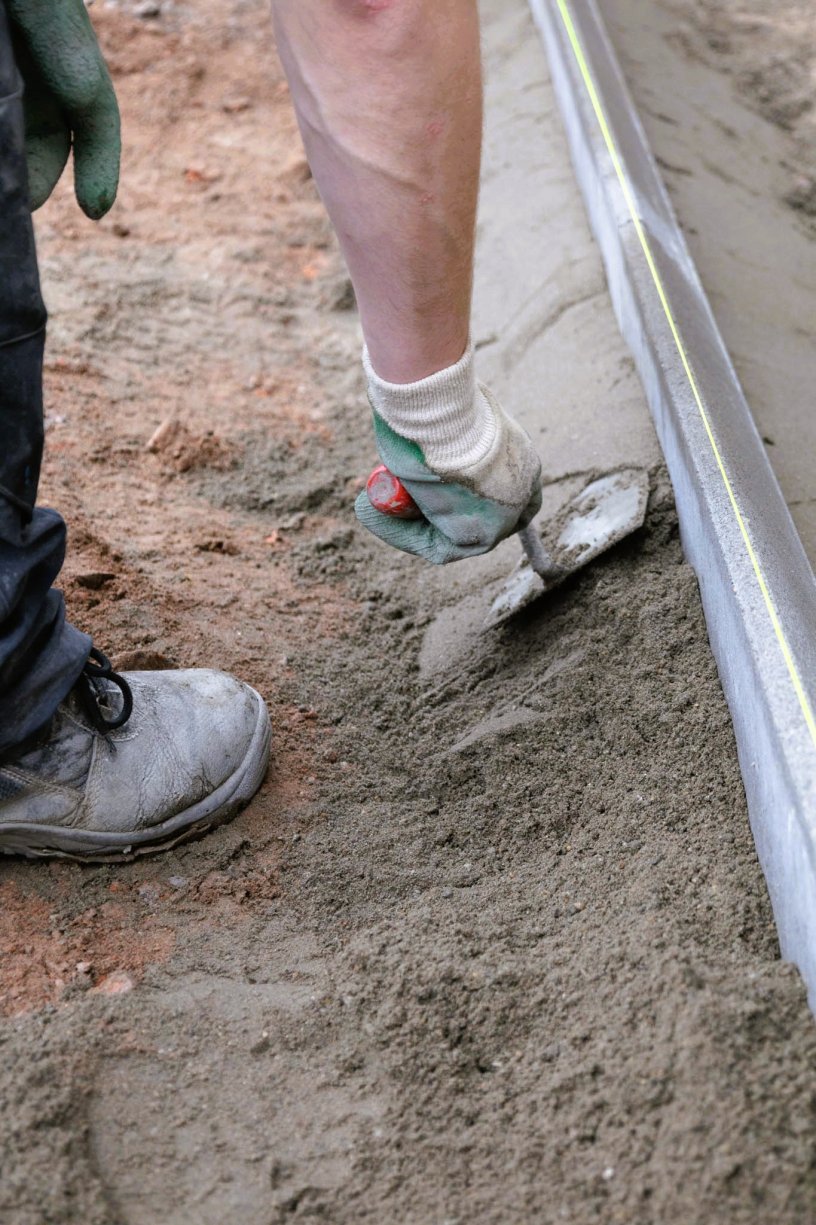 Fundament Zelfbouw Zandcement Boordsteen